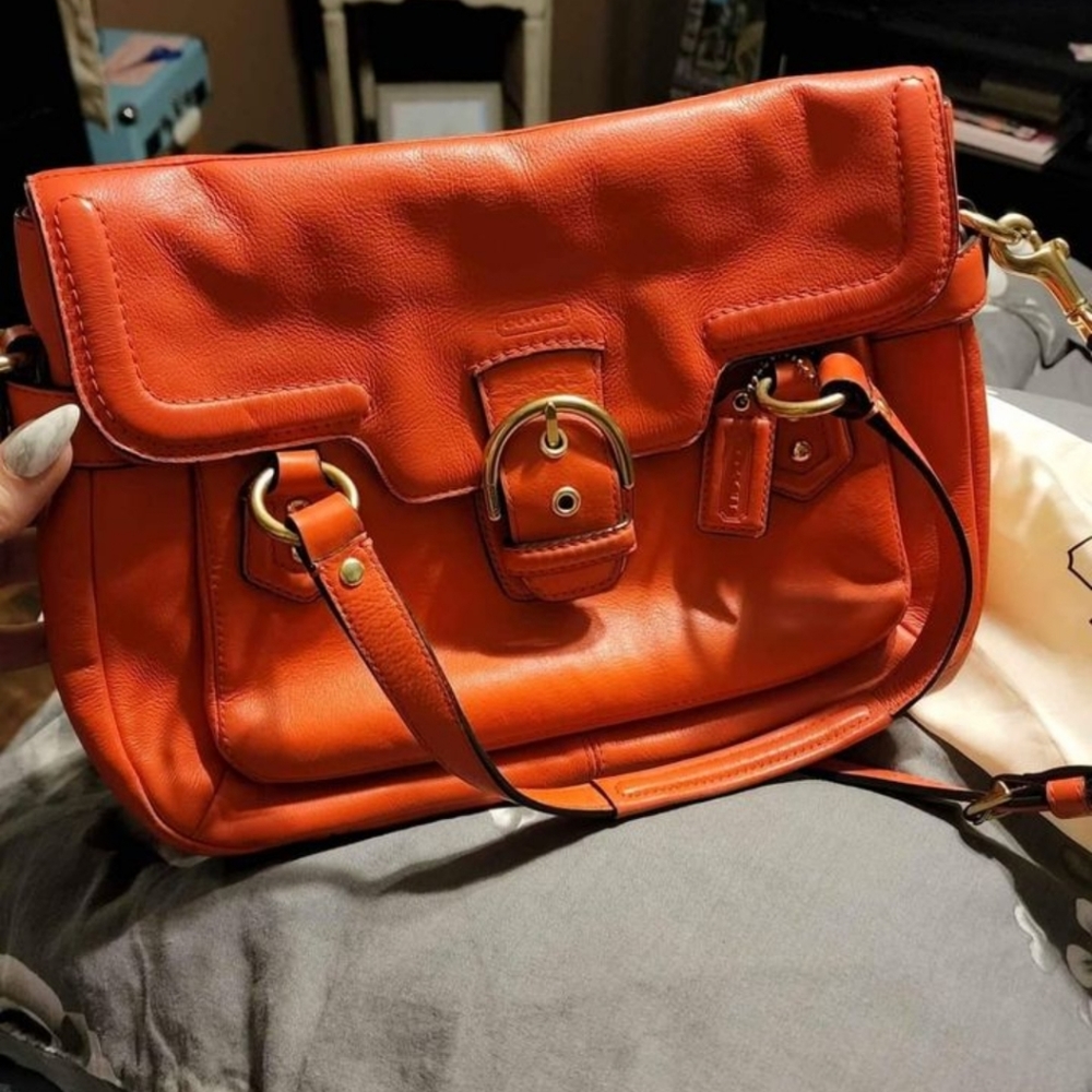 Beautiful Coach Campbell Eva Bright orange Satchel